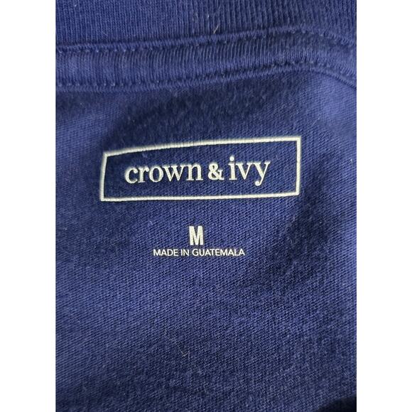 Crown & Ivy Blue Long Sleeve Golden Retriever Christmas Graphic Tee Size M - Picture 3 of 5